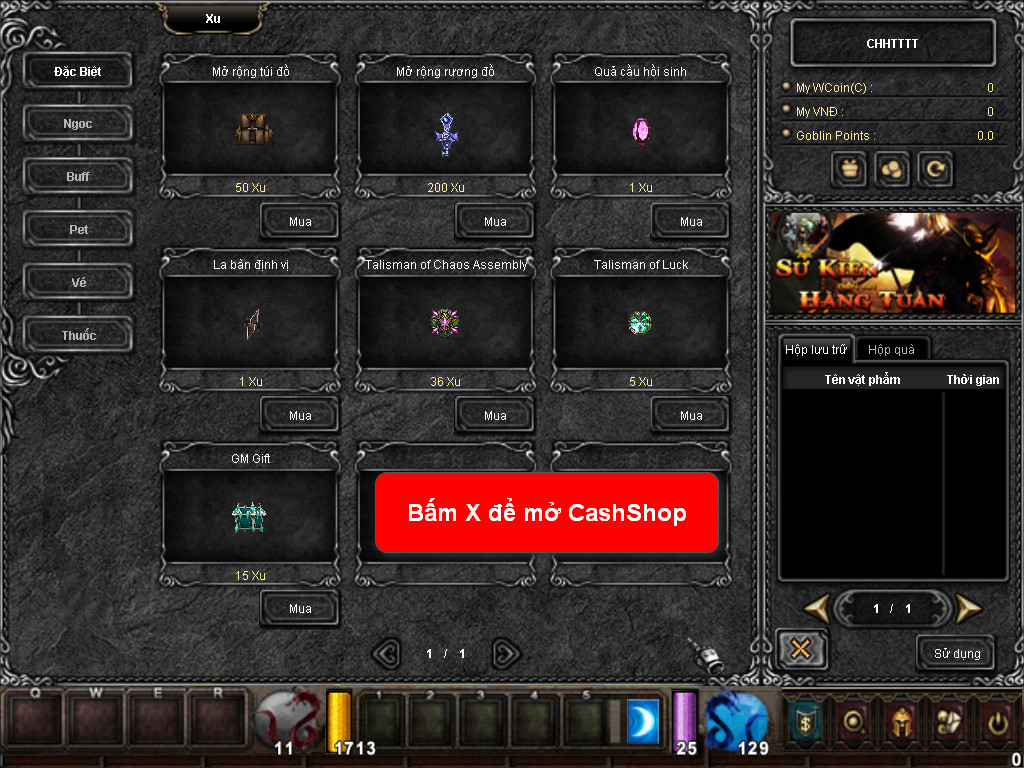 Chức năng chính của Game MU Thánh Địa Chức năng chính của Game MU Thánh Địa