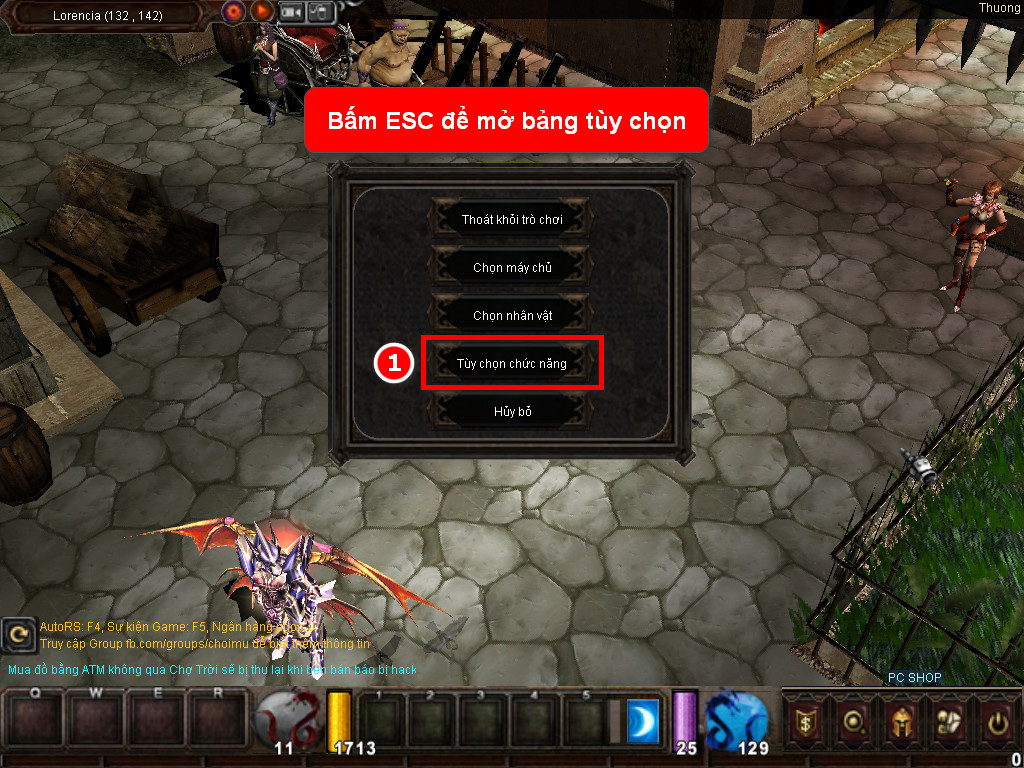 Chức năng chính của Game MU Thánh Địa Chức năng chính của Game MU Thánh Địa